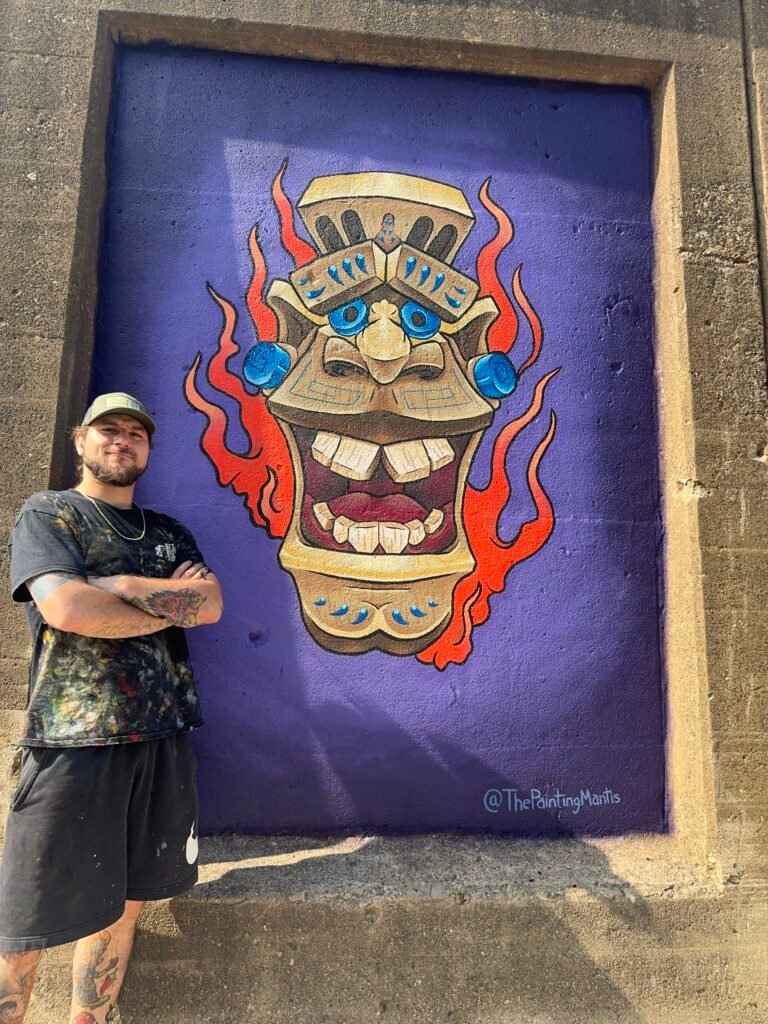 Mural installation in Oak Park, IL, on South Boulevard and Kenilworth Avenue.